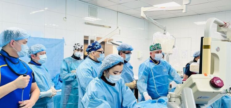 Впервые в Алматинской области проведена транскатетерная имплантация аортального клапана